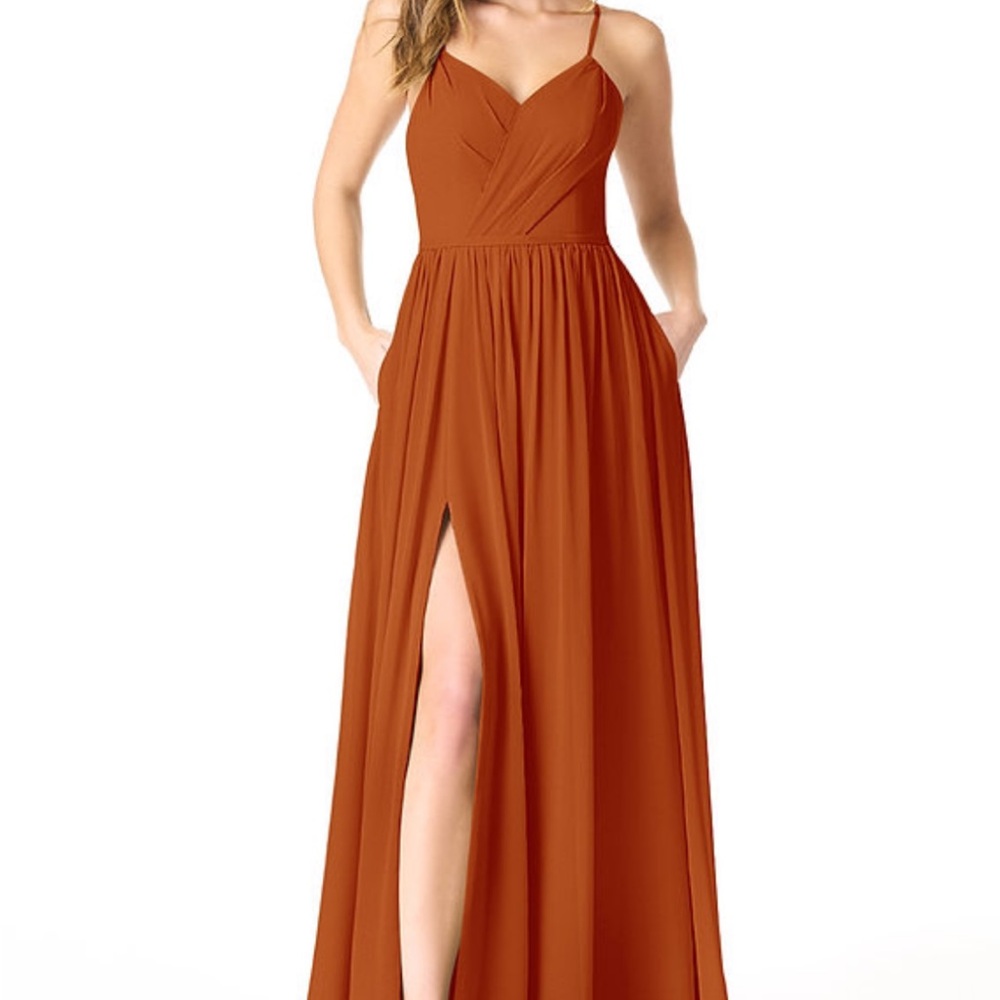 Azazie Cora Paprika UNALTERED Dress with Pockets A4